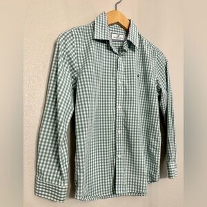 Green Checkered Kids Button Down Shirt